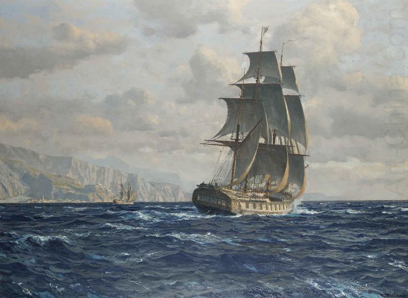 Michael Zeno Diemer frigate off the coast near Rio de Janeiro china oil painting image